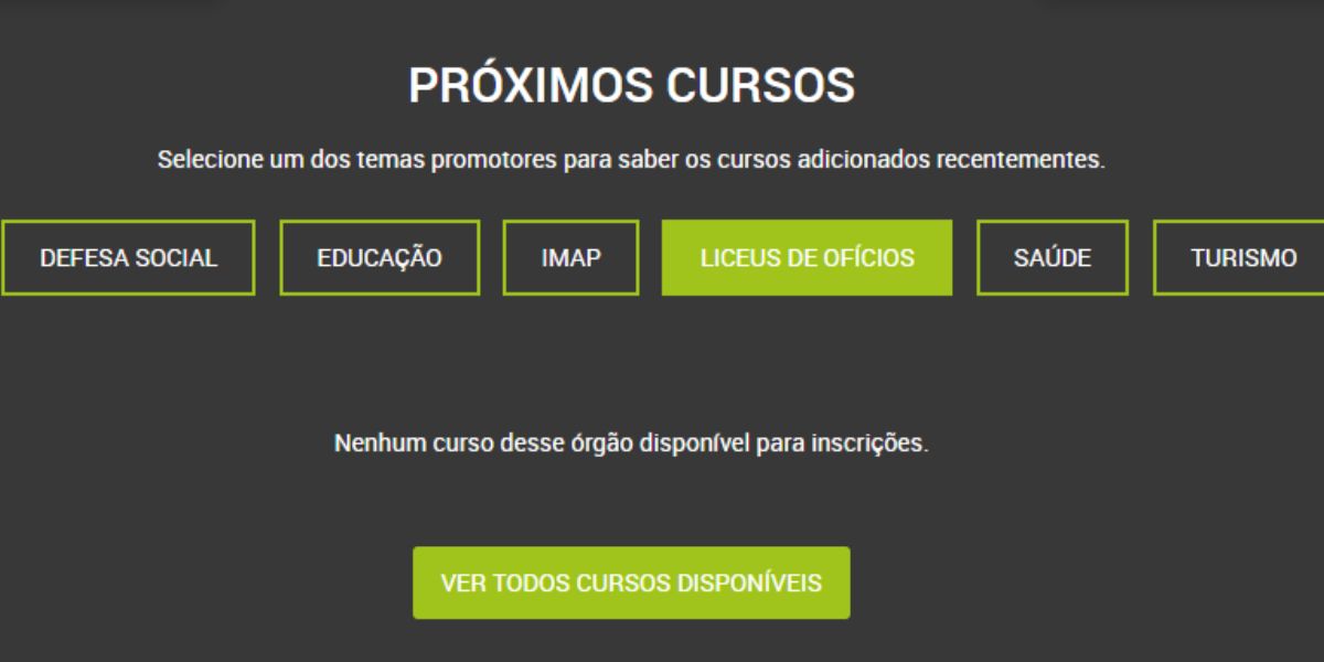 Site para encontrar cursos do Liceu de Ofícios