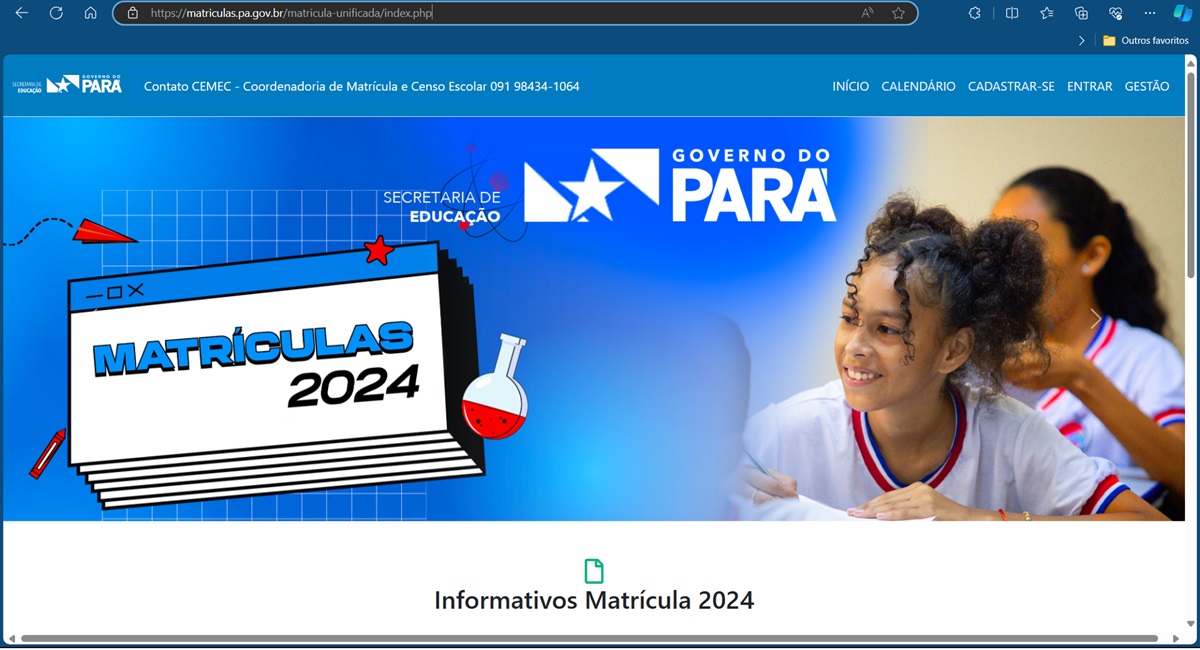 Portal de Matrículas Seduc PA 