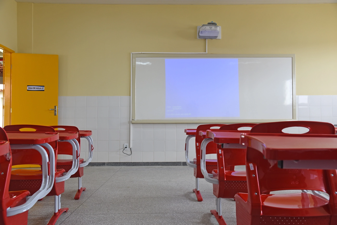 Sala de aula em escola de Sergipe