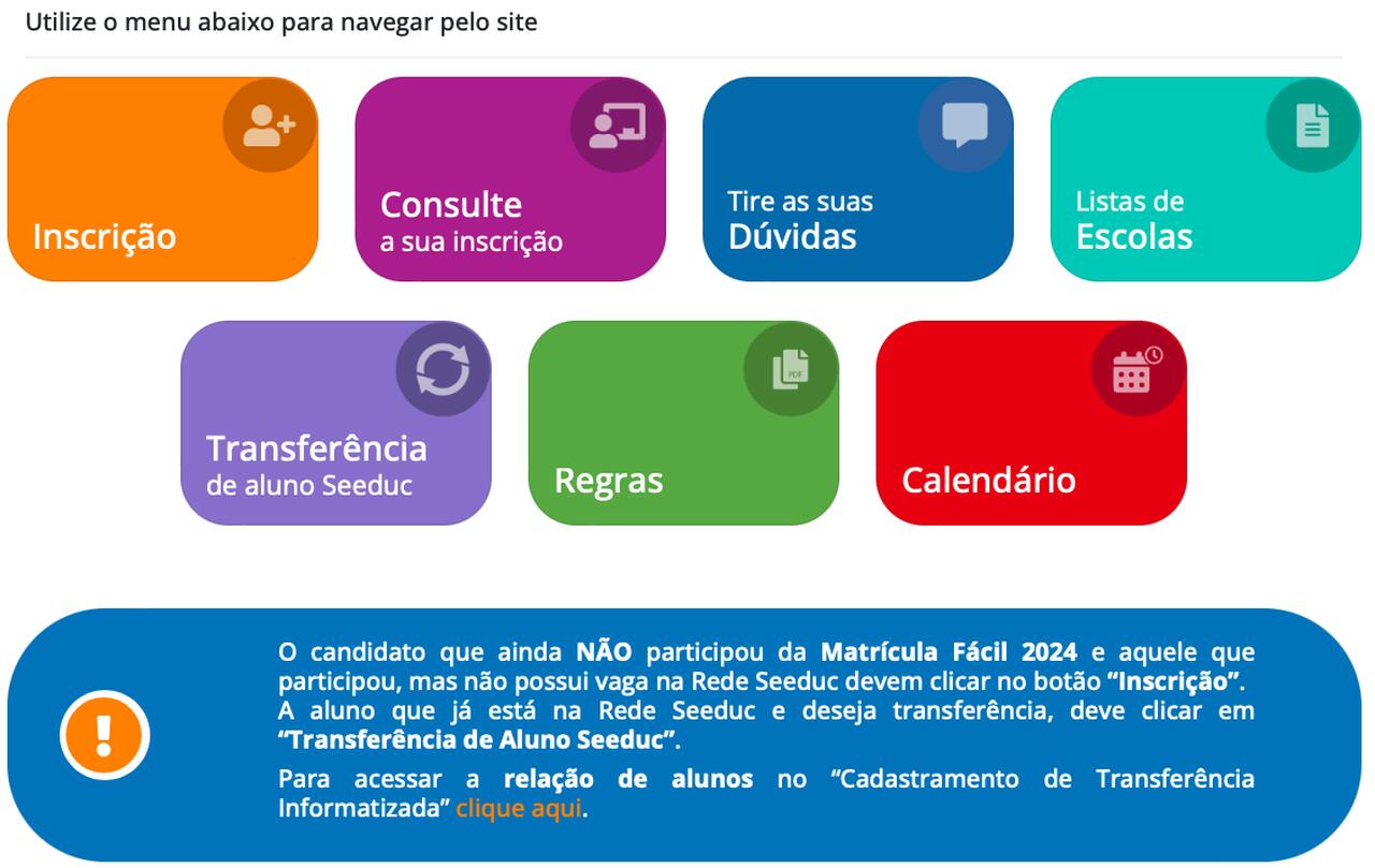 pré-matrícula da Rede Estadual