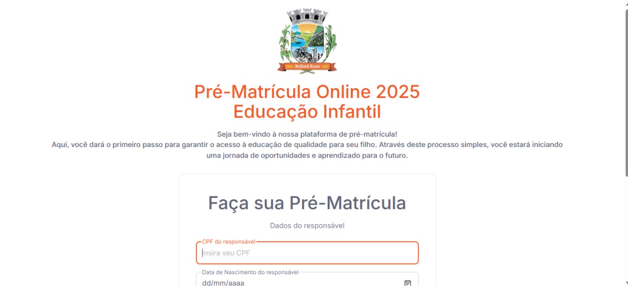 Página de matrícula online