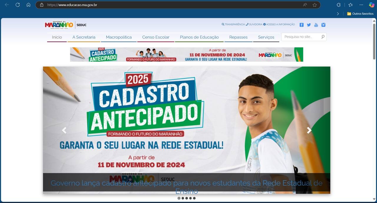 Portal secretária de educação Maranhão 